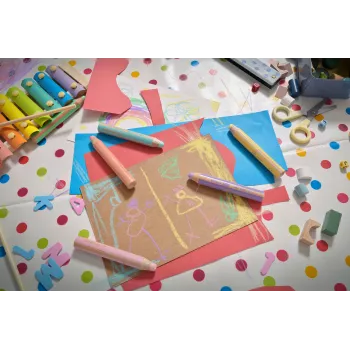 STABILO woody 3 in 1 Multitalentstift Pastel Spalvotų Pieštukų Rinkinys - 6 vnt., Apvalūs, FSC sertifikuoti, Vandenyje tirpūs