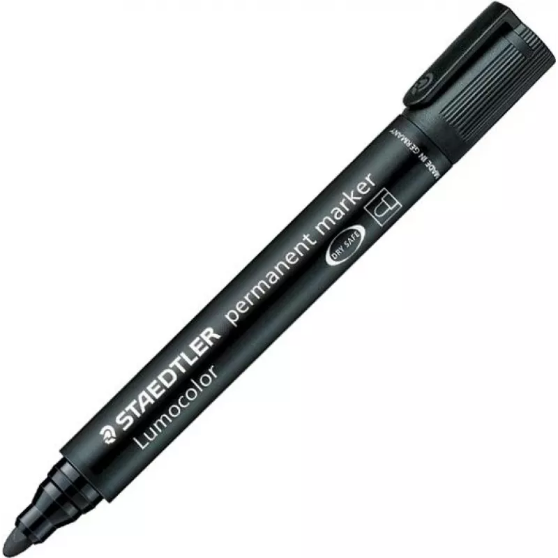 STAEDTLER Lumocolor Permanent Marker Black Round Tip 2 mm