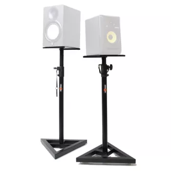 STAND4ME MON 1 MKII 2 vnt. monitorių stovų rinkinys - teleskopinis aukščio reguliavimas 800-1300 mm, plienas, juoda, 20 kg apkrova