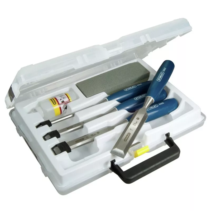 Stanley 5002 Series 6 dalių medžio kaltų rinkinys plastikiniame dėkle