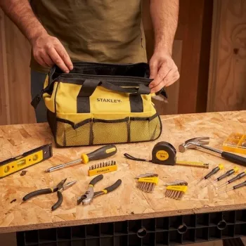 Stanley FatMax 16 dalių įrankių rinkinys geltoname atviro tipo krepšyje