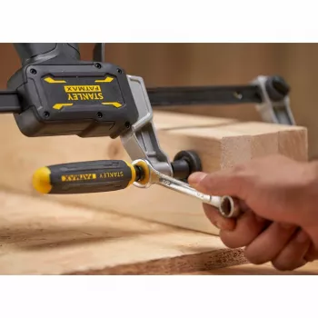STANLEY FATMAX FMHT83008-0 Sunkiojo naudojimo F tipo spaustuvas 460 mm su greito atleidimo mechanizmu, juoda/pilka/geltona
