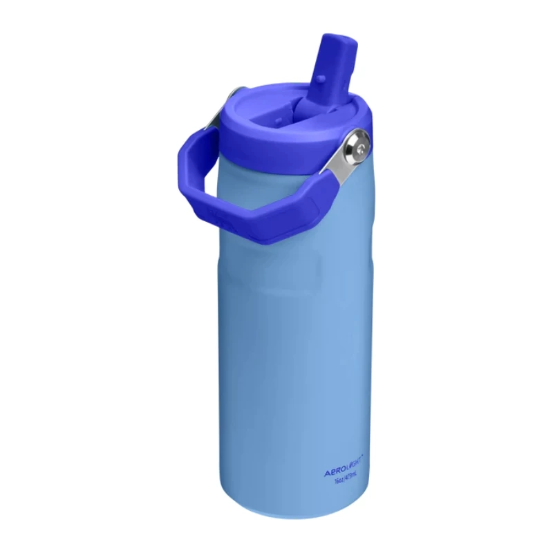 STANLEY IceFlow Bottle Flip Straw 2.0 0,47L šviesiai mėlyna termo gertuvė su šiaudeliu