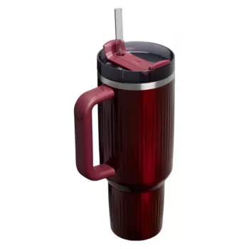 STANLEY The Quencher H2.0 Fluted Tumbler 1,18L blizgus bordinio spalvos termosas su šiaudeliu