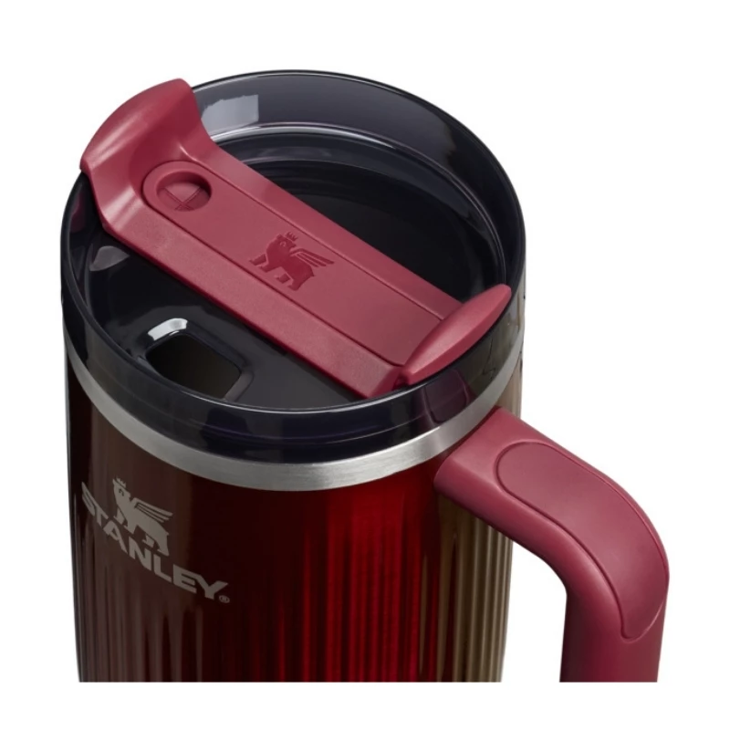 STANLEY The Quencher H2.0 Fluted Tumbler 1,18L blizgus bordinio spalvos termosas su šiaudeliu