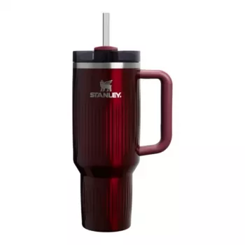 STANLEY The Quencher H2.0 Fluted Tumbler 1,18L blizgus bordinio spalvos termosas su šiaudeliu