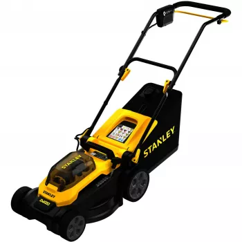 STANLEY V20 belaidė vejapjovė 36V (2x18V) juoda/geltona, 2x 4,0 Ah ličio jonų baterijos