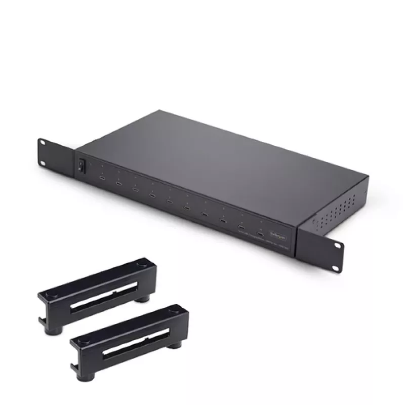 StarTech.com 10 prievadų USB-C įkrovimo stotis - 60W vienam prievadui, 350W bendra galia, USB PD 3.0, TAA atitiktis, stalinė 10E-CHARGING-STATION
