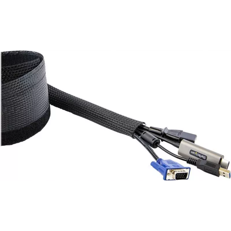 StarTech.com 3 m kabelių rankovė su Velcro, kabelių valdymo/įvado anga - juoda - 3 m