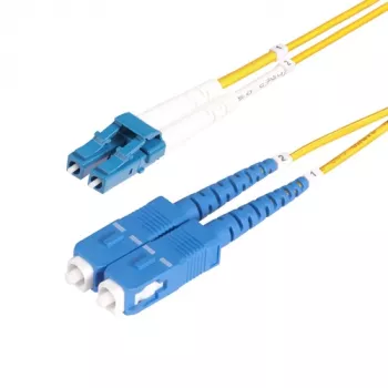 StarTech.com 8m LC į SC OS2 vienmodis dvigubas optinis pataisos kabelis, 9/125µm, LSZH, geltonas