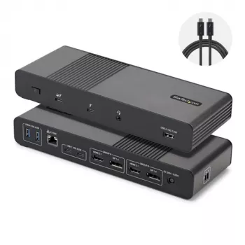 StarTech.com Thunderbolt 5 doko stotis - USB4 / Thunderbolt 4 / Thunderbolt 5 - 8K 60Hz - 140W PD - 12-in-1