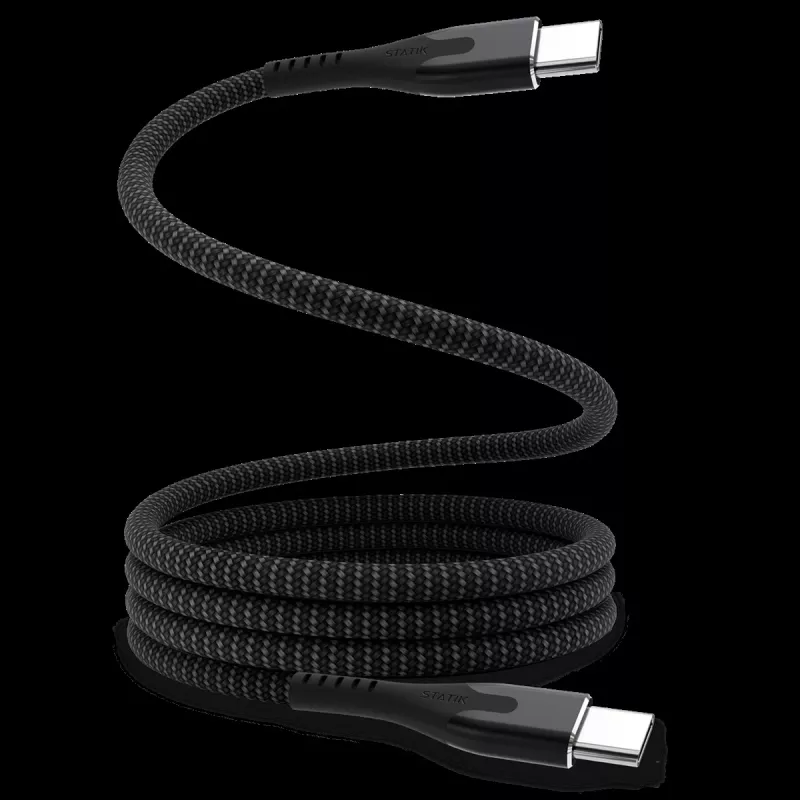 STATIK MagStack Pro Magnetinis laidas USB-C į USB-C 1m Juodas