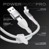 STATIK PowerPivot Pro Nylon Braided Cable, USB-C į USB-C, 1m, balta