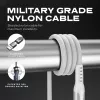 STATIK PowerPivot Pro Nylon Braided Cable, USB-C į USB-C, 1m, balta