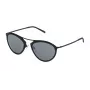 STING Unisex akiniai nuo saulės SST07552531X - stačiakampis juodas rėmelis, pilki polikarbonatiniai lęšiai, UV400 apsauga, 52 mm lęšio plotis