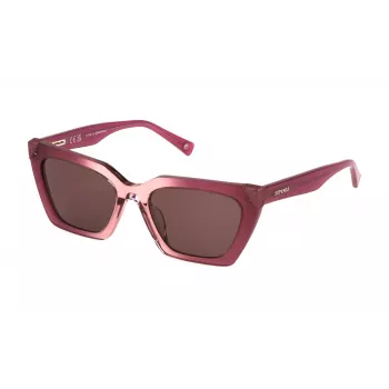 STING Women SST495-550D78 Rectangular Sunglasses Black Grey Gradient 55/19/140 mm UV400