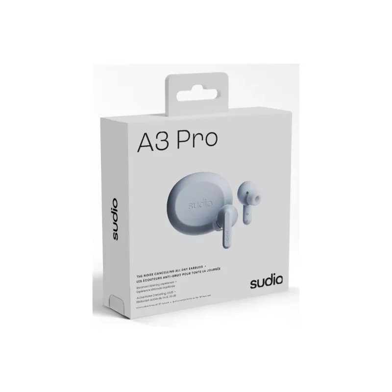 Sudio A3 Pro belaidės ausinės, Bluetooth 5.4, Powder Blue