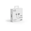 Sudio V3 visiškai belaidės ausinės su USB-C įkrovimo dėklu, dvigubi mikrofonai, jutiklinis valdymas, IPX4 atsparios purslams, pilkos baltos spalvos