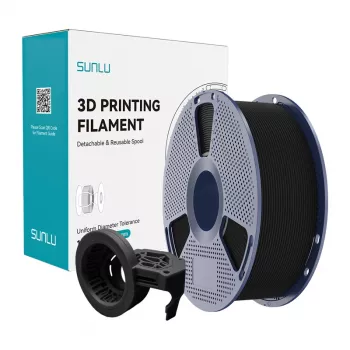 SUNLU PETG didelės spartos matinis siūlas (juodas, 1,75 mm, 1 kg)