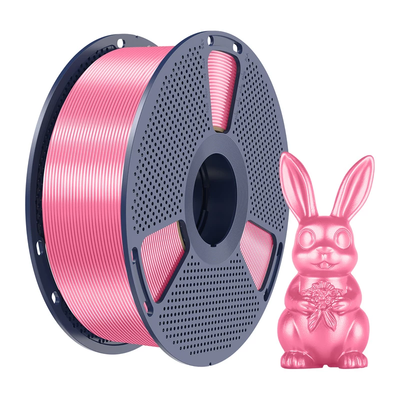 Sunlu PLA+ šilko filamentas 1.75mm rožinis 1kg – aukšto blizgesio šilko apdaila FDM 3D spausdintuvams