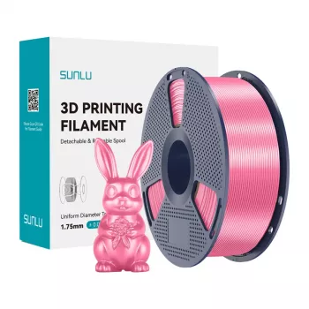 Sunlu PLA+ šilko filamentas 1.75mm rožinis 1kg – aukšto blizgesio šilko apdaila FDM 3D spausdintuvams