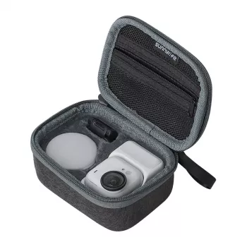 Sunnylife Mini dėklas, skirtas Insta360 GO 2 - EVA kieto korpuso apsauginis maišelis su karabinu, juodas