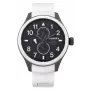 SUPERDRY Vyriškas analoginis kvarcinis laikrodis SYG110W 44mm juodas silikoninis dirželis