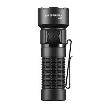 Superfire A29 USB-C įkraunamas rankinis žibintuvėlis, 1200 liumenų, 280 m šviesos spindulys, 5 režimai
