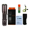 SUPERFIRE A6 Žibintuvėlis - 1200 liumenų P50 LED, 280 m šviesos spindulys, įkraunamas per USB, su reguliuojamu fokusavimu, IP44