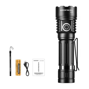 Superfire L21 Flashlight 2300 Lumenų P70 LED USB-C Įkraunamas IP44