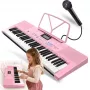SUPRIMO EK611 PK 61 klavišų mokomasis elektroninis klavišinis su mikrofonu, rožinis