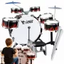 SUPRIMO K-DRUMS 2 didelis vaikiškas būgnų komplektas su 6 būgnais, raudonas/juodas