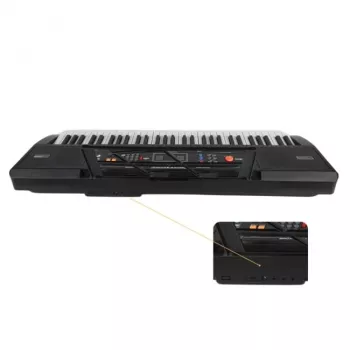 SUPRIMO MQ 6116 61 klavišų vaikų mokymosi klaviatūra su LCD, 128 balsų, 128 ritmų, įrašymu, mikrofono įvestimi, juoda