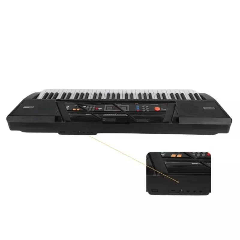 SUPRIMO MQ 6116 61 klavišų vaikų mokymosi klaviatūra su LCD, 128 balsų, 128 ritmų, įrašymu, mikrofono įvestimi, juoda