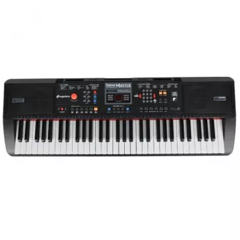 SUPRIMO MQ 6116 61 klavišų vaikų mokymosi klaviatūra su LCD, 128 balsų, 128 ritmų, įrašymu, mikrofono įvestimi, juoda