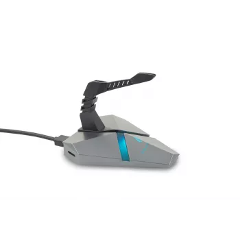 SureFire Axis Bungee HUB USB pelės laido laikiklis - RGB USB 2.0 šakotuvas su lanksčia silikonine ranka, svertine neslystančia baze, juodas