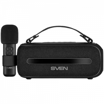 SVEN PS-255 Garsiakalbis, juodas (12W, Bluetooth, FM, USB, karaoke mikrofonas, 3600mAh)