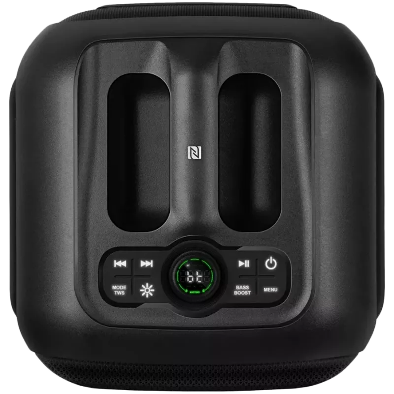 SVEN PS-880 Nešiojamas Bluetooth garsiakalbis, 110W RMS, TWS, FM, USB, microSD, LED ekranas, ličio baterija, juoda
