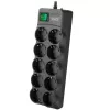 SVEN SF-10E-16 Apsauginis įtampos filtras, 10 lizdų, 16A, 3.6kW, 1.8m, juodas