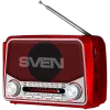 SVEN SRP-150 nešiojamas garsiakalbis, raudonas (3W, Bluetooth, FM/AM/SW, USB, microSD, žibintuvėlis, baterija)