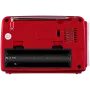 SVEN SRP-150 nešiojamas garsiakalbis, raudonas (3W, Bluetooth, FM/AM/SW, USB, microSD, žibintuvėlis, baterija)