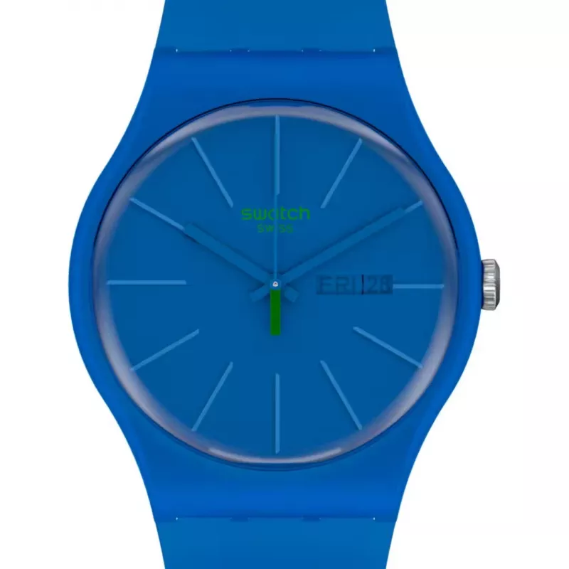 Swatch New Gent SO29N700 Vyriškas mėlynas biokeraminis laikrodis 41 mm