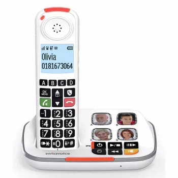 Swissvoice Xtra 2355 DECT belaidis telefonas su atsakikliu ir skambučių identifikavimu, baltas