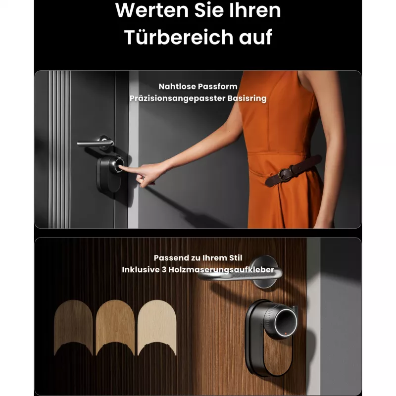 SwitchBot Smart Lock Pro rinkinys su Hub Mini Matter, Keypad Touch ir NFC kortele - balta