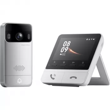 Switchbot SWB VDB-M-SW - WiFi vaizdo durų skambutis su 4,3 inch spalvotu ekranu (balta/sidabrinė)