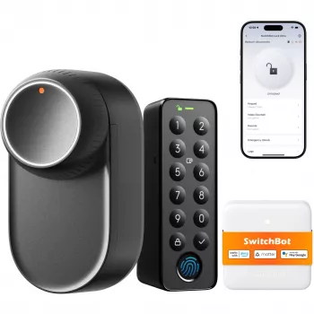 SwitchBot Ultra Touch Bundle Black, Lock Ultra Black, Keypad Touch, Hub Mini