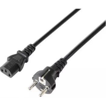 Sygonix SY-5243888 3 m maitinimo kabelis Schuko į IEC C13, H05VV-F 3G0.75, 10A/250V, juodas
