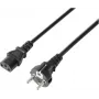 Sygonix SY-5243888 3 m maitinimo kabelis Schuko į IEC C13, H05VV-F 3G0.75, 10A/250V, juodas