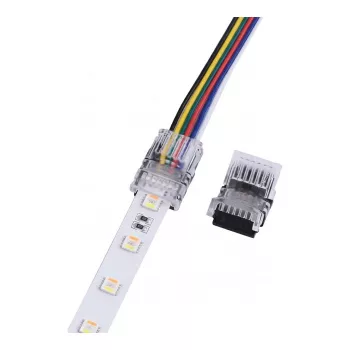SYNERGY21 LED FLEX Strip Easy Connect Strip to Wire 12mm RGB-CCT (RGB-WW) Connector