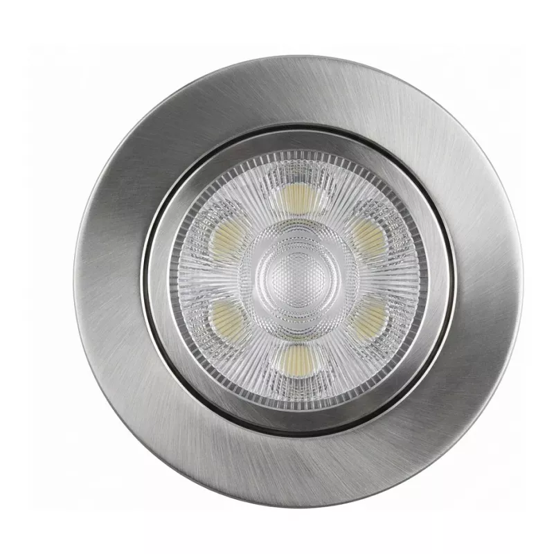 SYNERGY21 LED įleidžiamas lubinis prožektorius Helios sidabrinis - apvalus + pasukamas - šilta balta